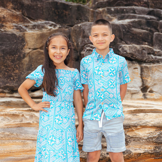 Pirae Family Matching Dress & Shirt Set - Lavander