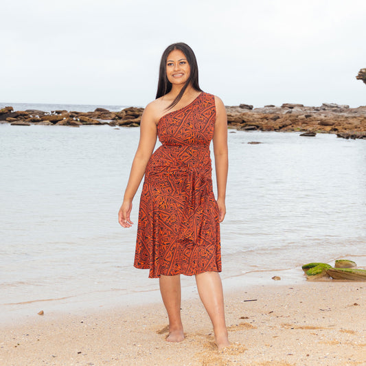 Arue Couple Set – Orange & Black